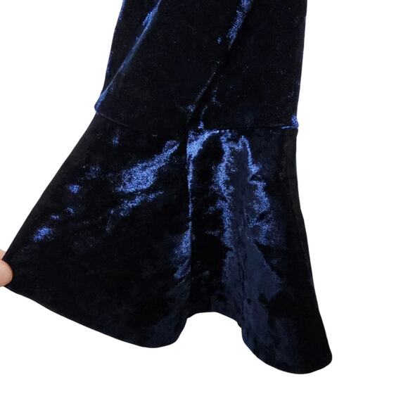 Beach Lunch Lounge Velvet Top Women's Size XS Blue Bell Sleeve Whimsigoth Witchy - Picture 3 of 6